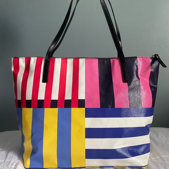 NEW Kate Spade Emma Lane Stripe Maya Tote Color - Multicolor - Picture 2 of 5